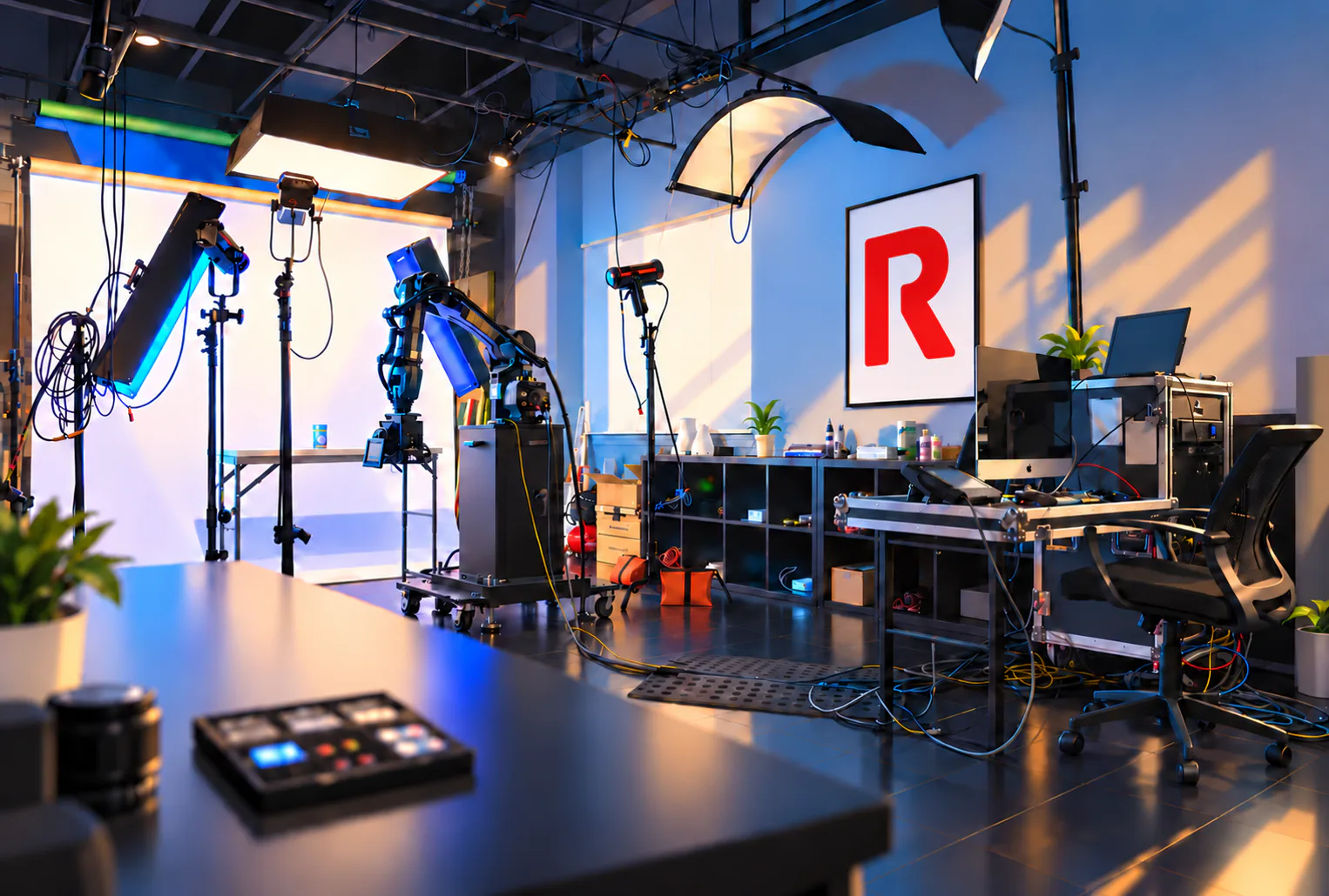 The Rush Graphics photo and video studio, drawn